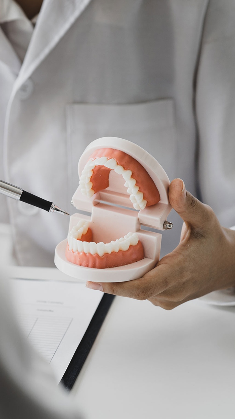 Dentist explaining procedure to patient