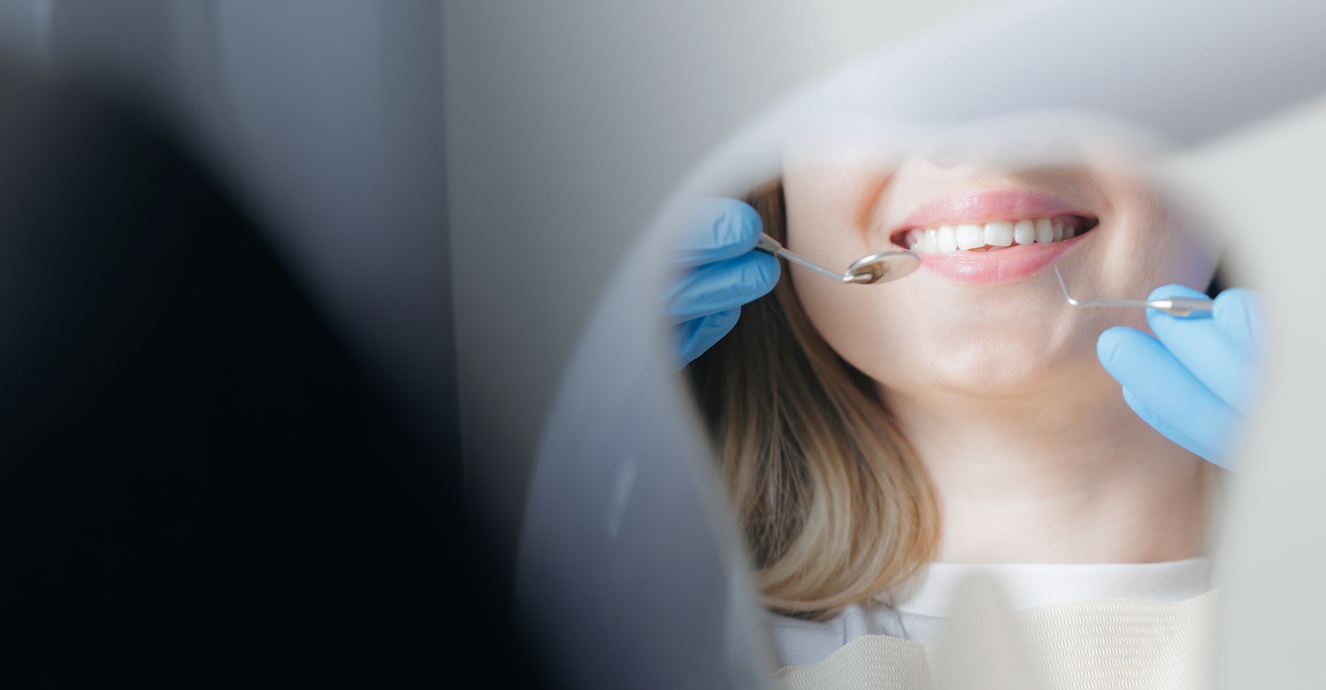 Patient during treatment dental clinic