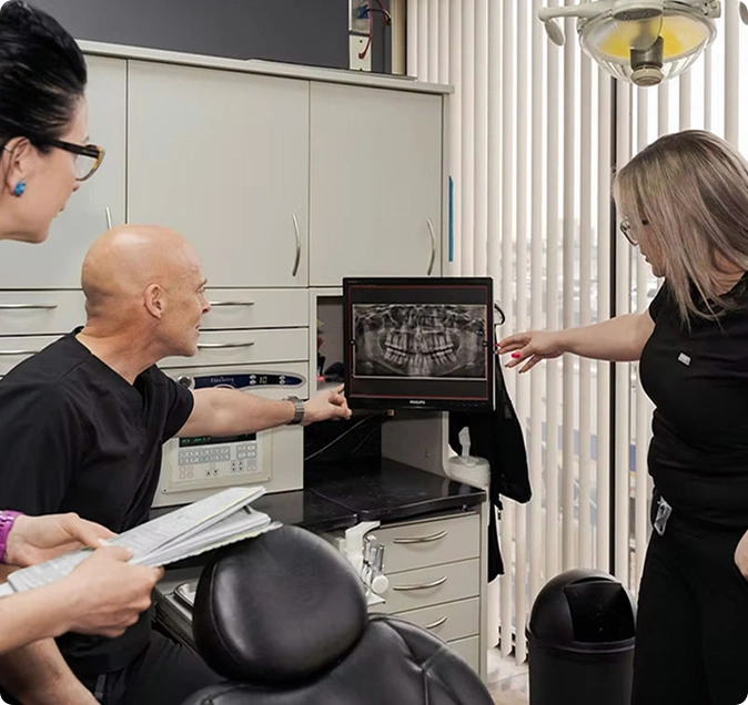 Dentists talking exam