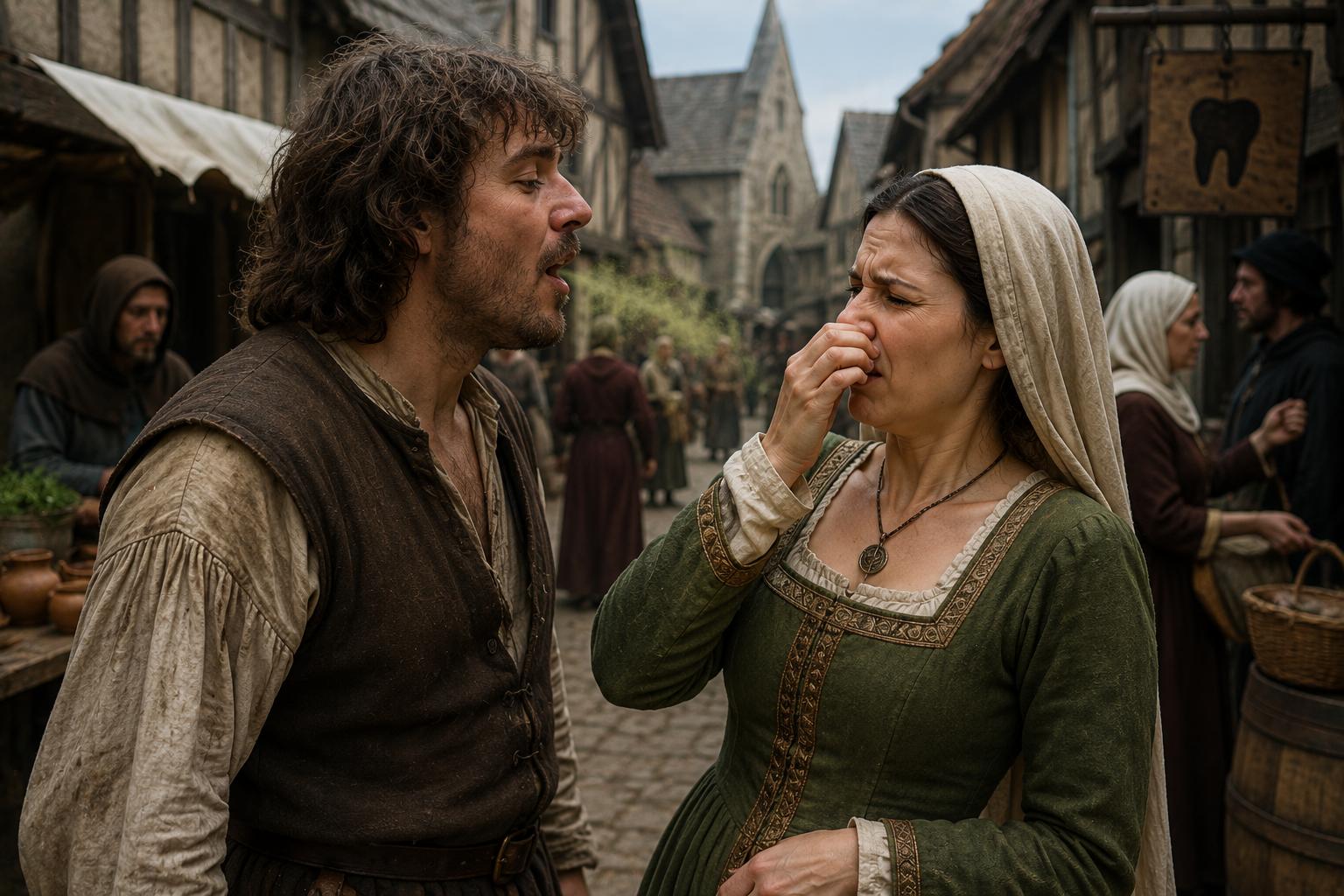Medieval england man with bad breath